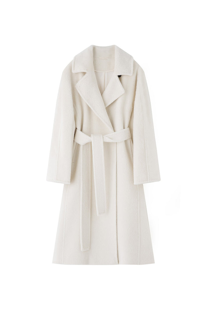 Royal Baby Suri Alpaca Wool Long Belted Coat  Fibflx