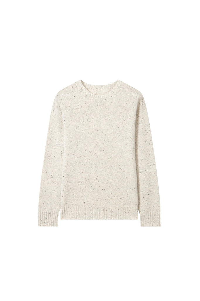 Seamless Wool Speckled Crewneck Sweater Off White / M Fibflx