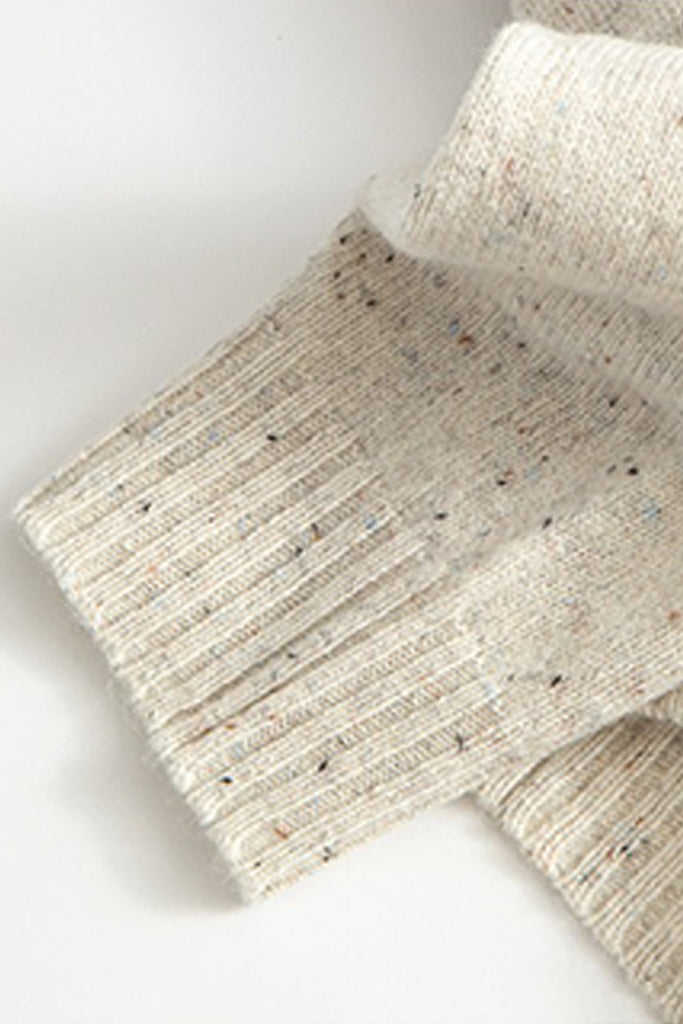 Seamless Wool Speckled Crewneck Sweater  Fibflx