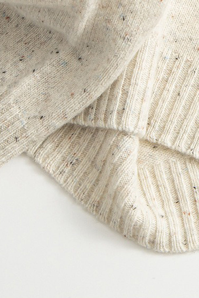 Seamless Wool Speckled Crewneck Sweater  Fibflx