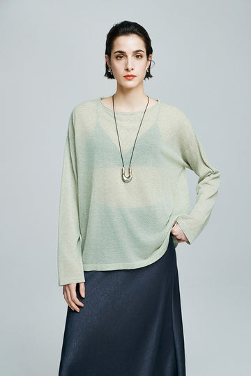 Sheer Linen-Blend Beach Cover Up - Fibflx