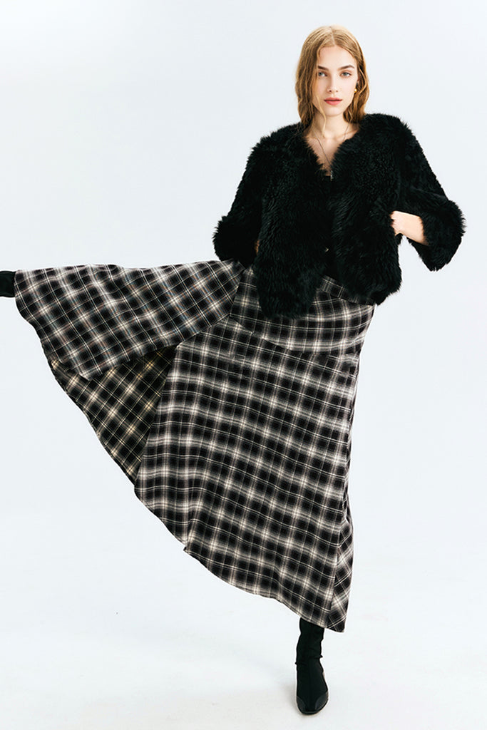 Short Toscana Shearling  3/4 Sleeve Spanish Sheepskin Jacket  Fibflx