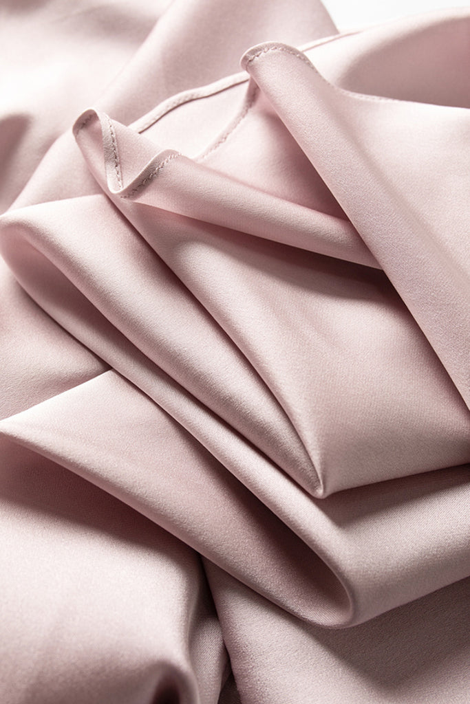 Silk Cowl-Neck Cap-Sleeve Blouse  Fibflx