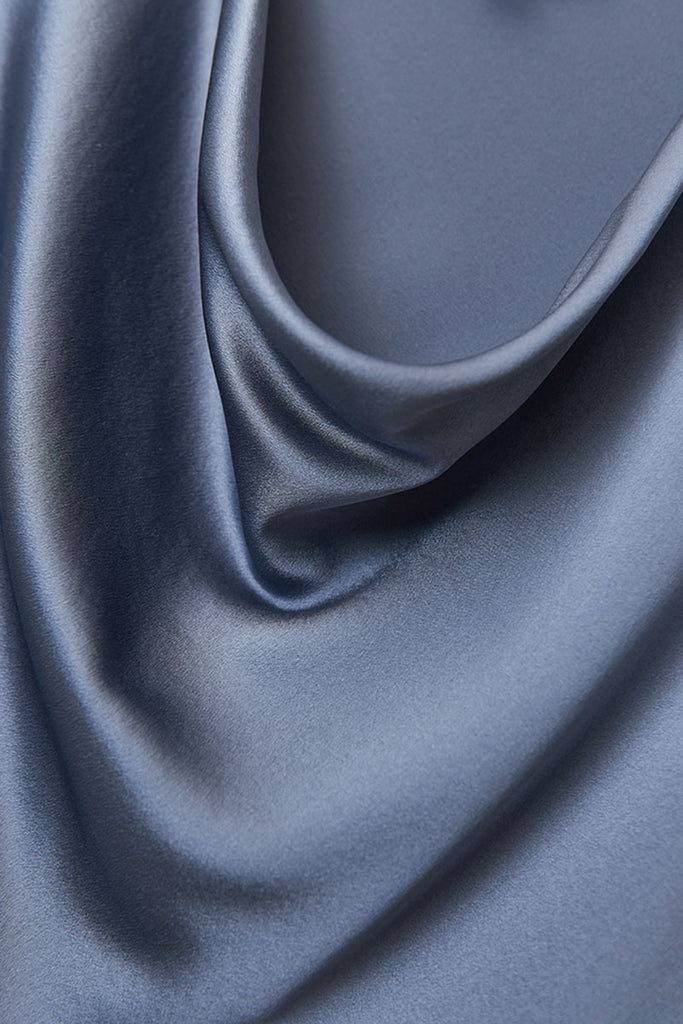 Silk Cowl-Neck Cap-Sleeve Blouse  Fibflx