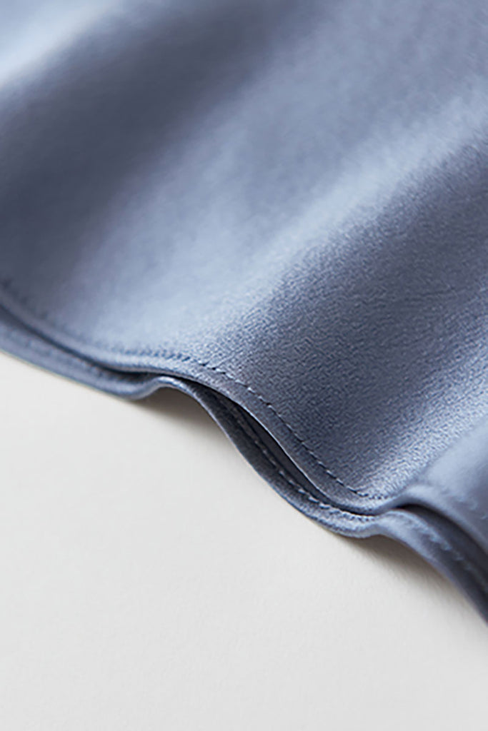 Silk Cowl-Neck Cap-Sleeve Blouse  Fibflx