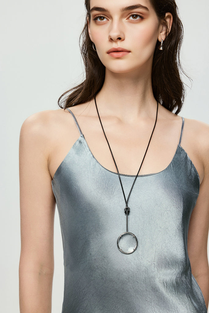 Silver Bias Cut Satin Slip Midi Dress  Fibflx