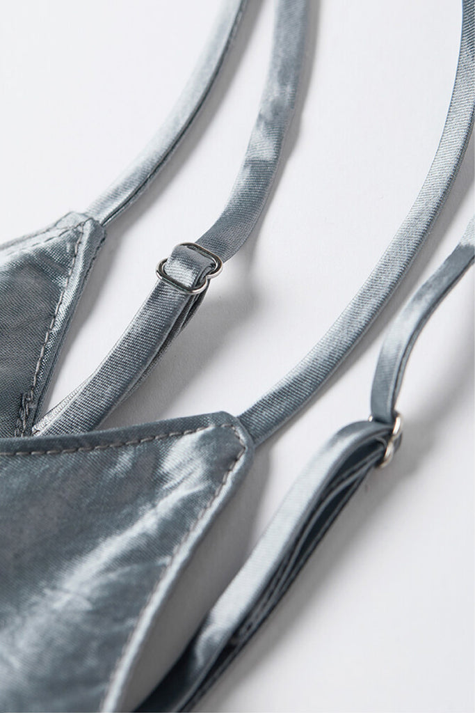 Silver Bias Cut Satin Slip Midi Dress  Fibflx