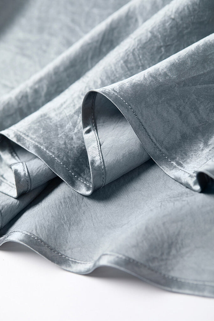 Silver Bias Cut Satin Slip Midi Dress  Fibflx