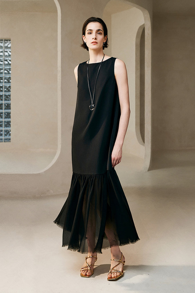 Sleeveless Drop-Waist Maxi Dress  Fibflx