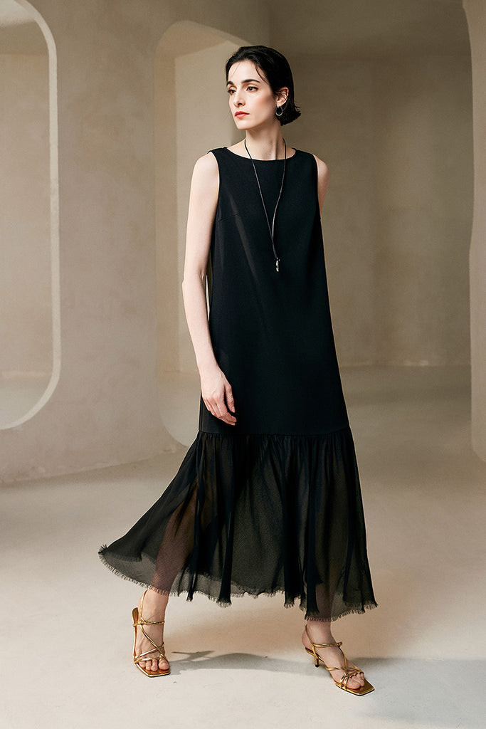 Sleeveless Drop-Waist Maxi Dress  Fibflx