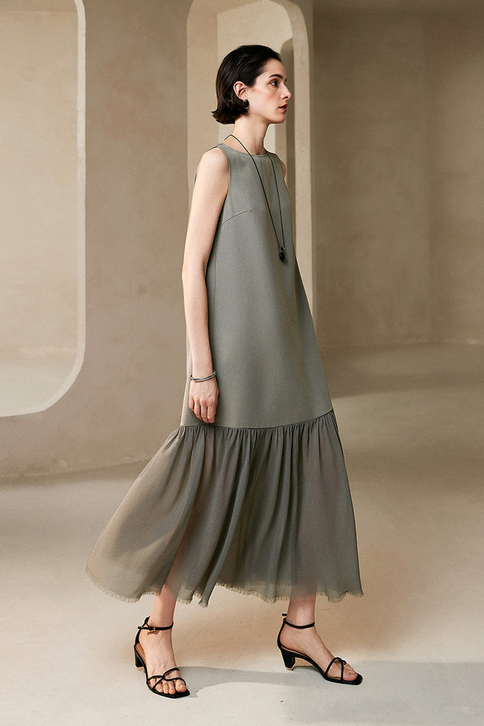 Sleeveless Drop-Waist Maxi Dress  Fibflx