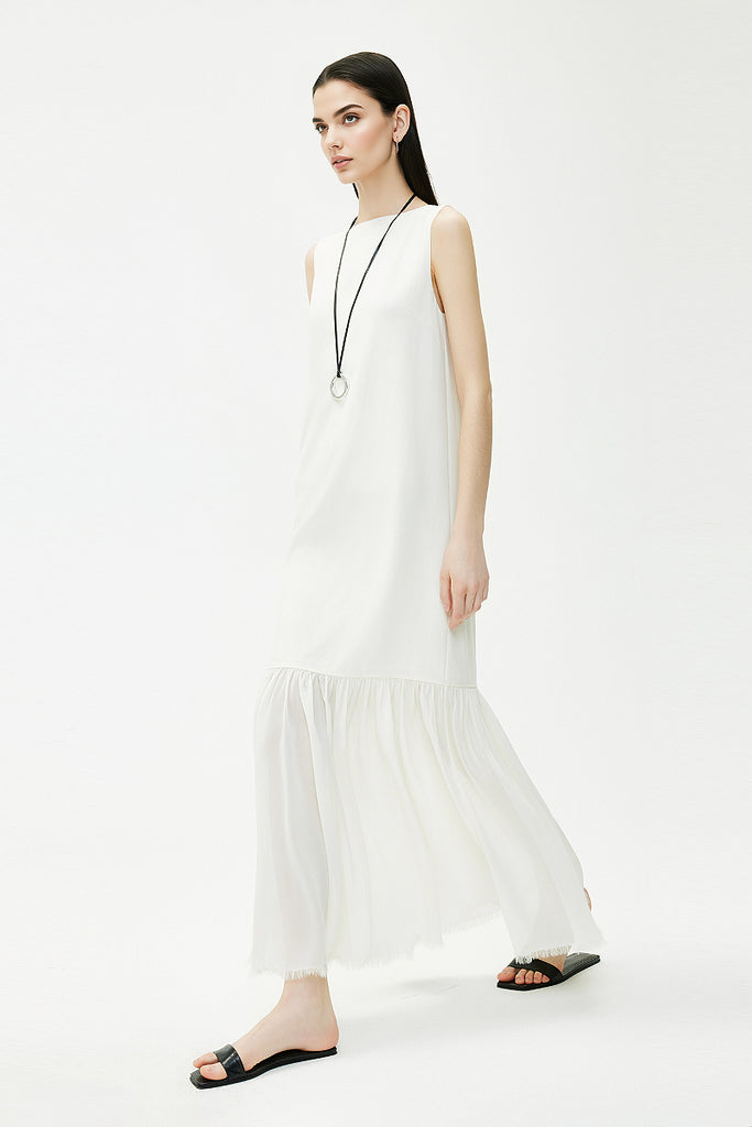 Sleeveless Drop-Waist Maxi Dress  Fibflx