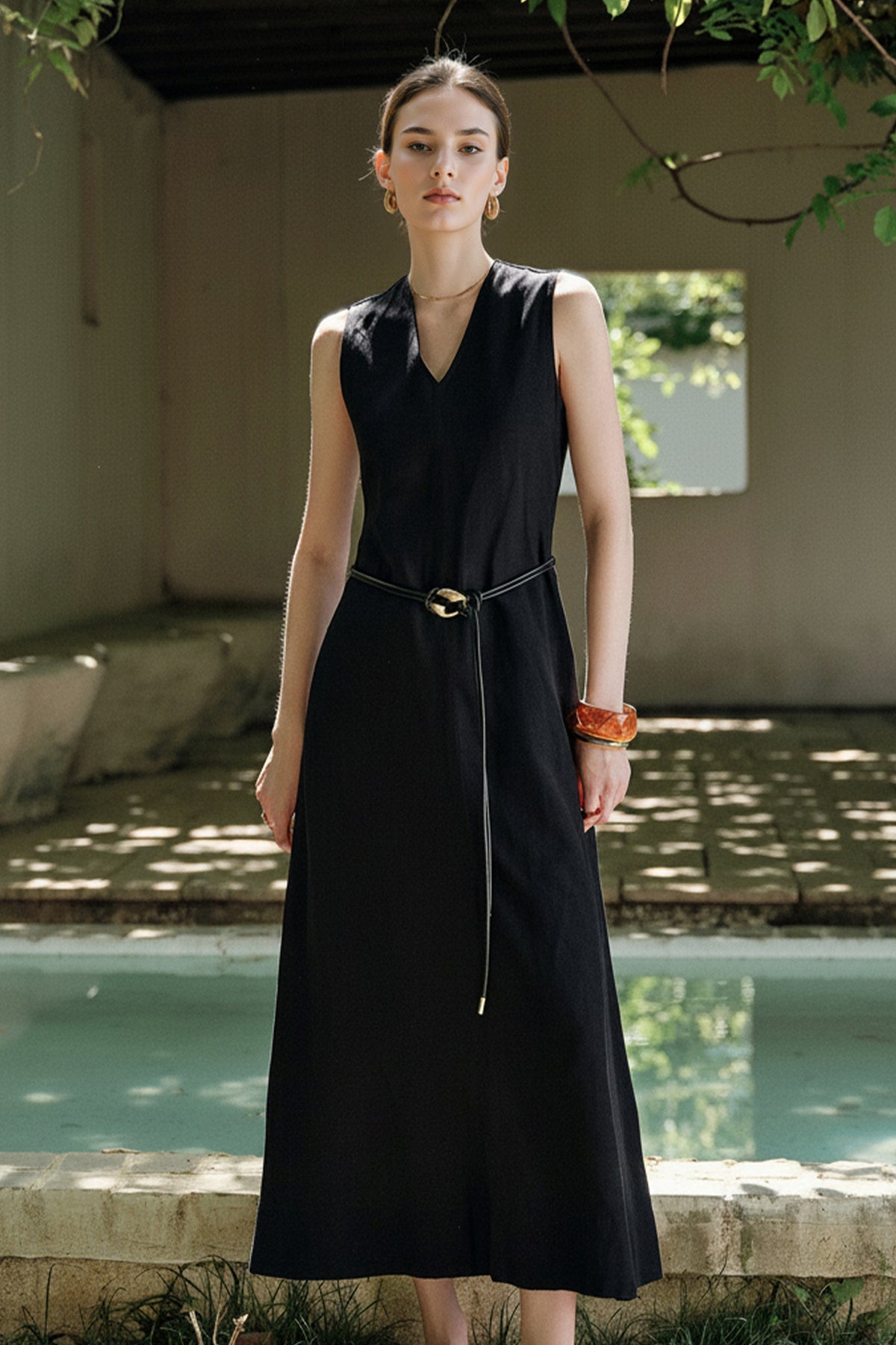 a line linen maxi dress A-line linen maxi dress ARGA  MYAN ATELIER