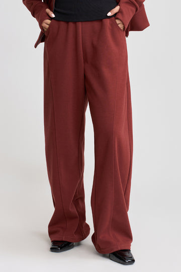 Fibflx Women's Soft Acetate-Cashmere Blend High Waisted Barrel Leg Sweatpants