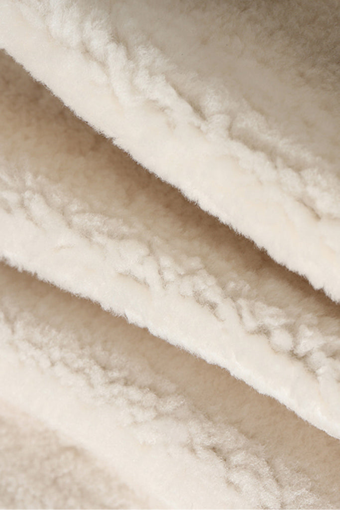 Spanish Merino Shearling Sheepskin Hooded Jacket Fibflx