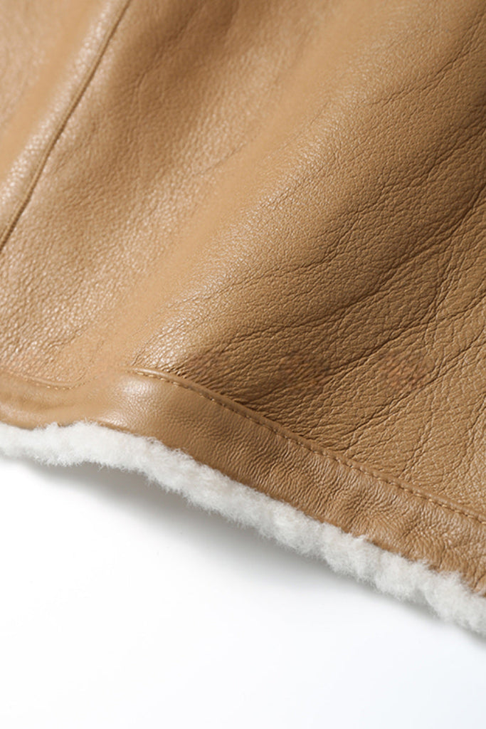 Spanish Merino Shearling Sheepskin Hooded Jacket Fibflx