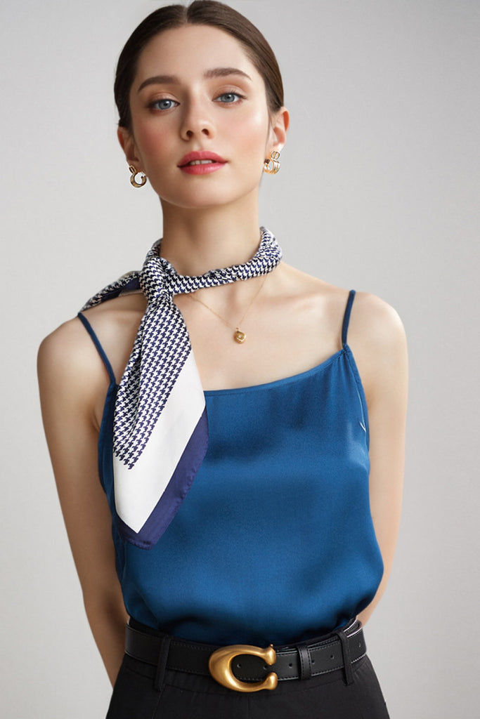 Stretch Silk Spaghetti-Strap Scoop-Neck Camisole Top  Fibflx