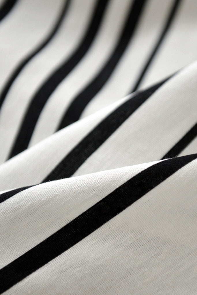 Striped Linen-Blend Wide-Leg Palazzo Pants  Fibflx