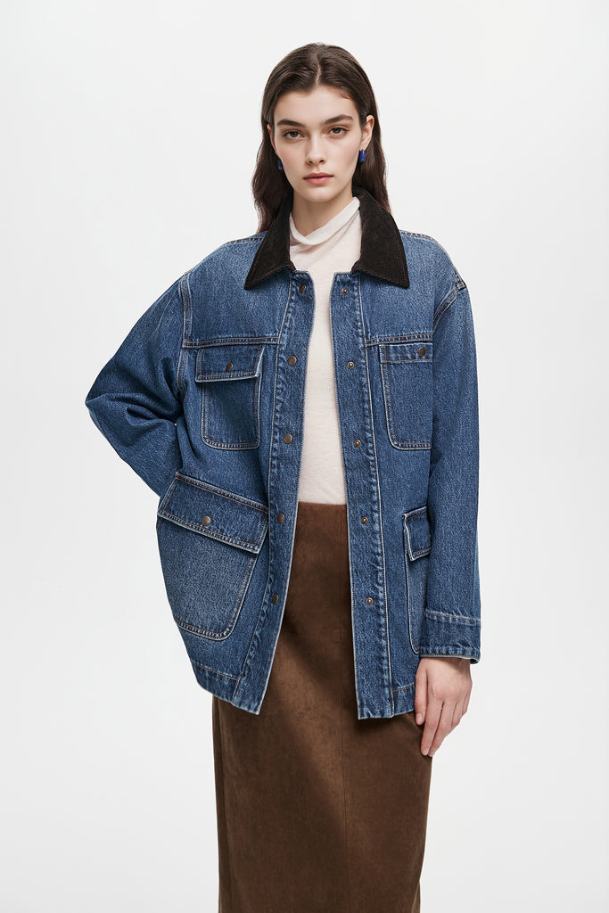 Suede Textured A-Line Midi Skirt in Brown  Fibflx