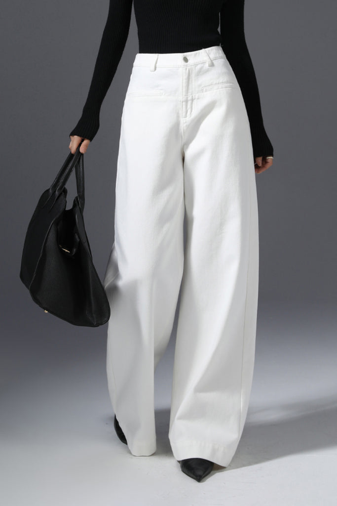 Super Baggy High-Waisted Wide-Leg Denim Jeans in Light Wash  Fibflx