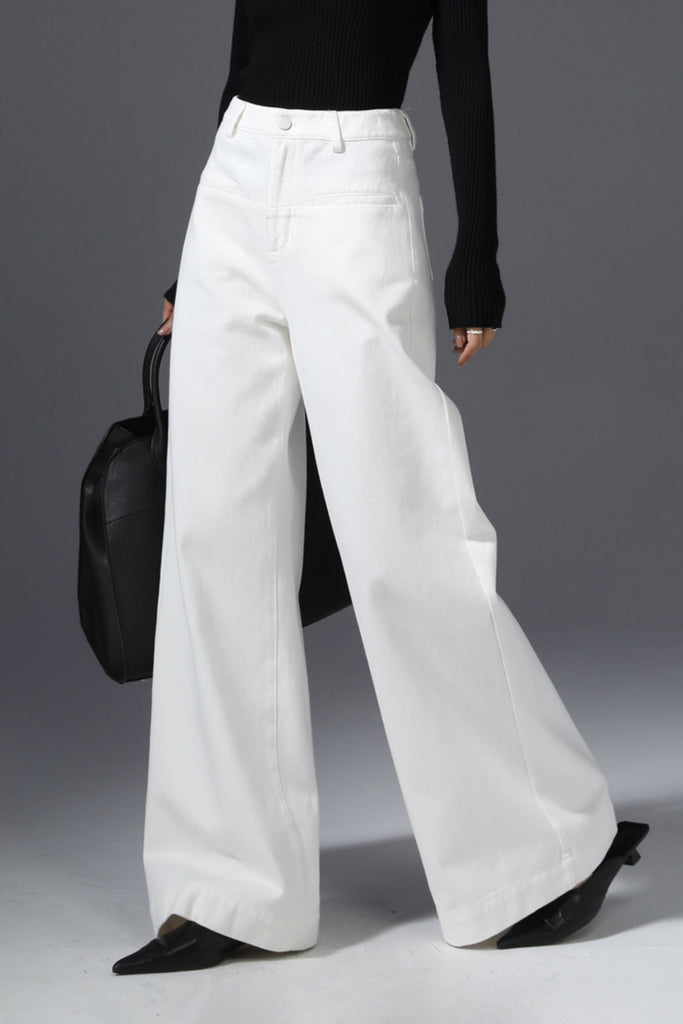 Super Baggy High-Waisted Wide-Leg Denim Jeans in Light Wash  Fibflx