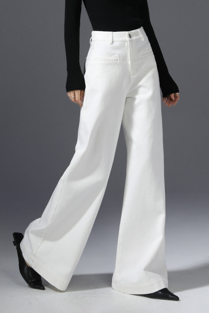 Super Baggy High-Waisted Wide-Leg Denim Jeans in Light Wash  Fibflx