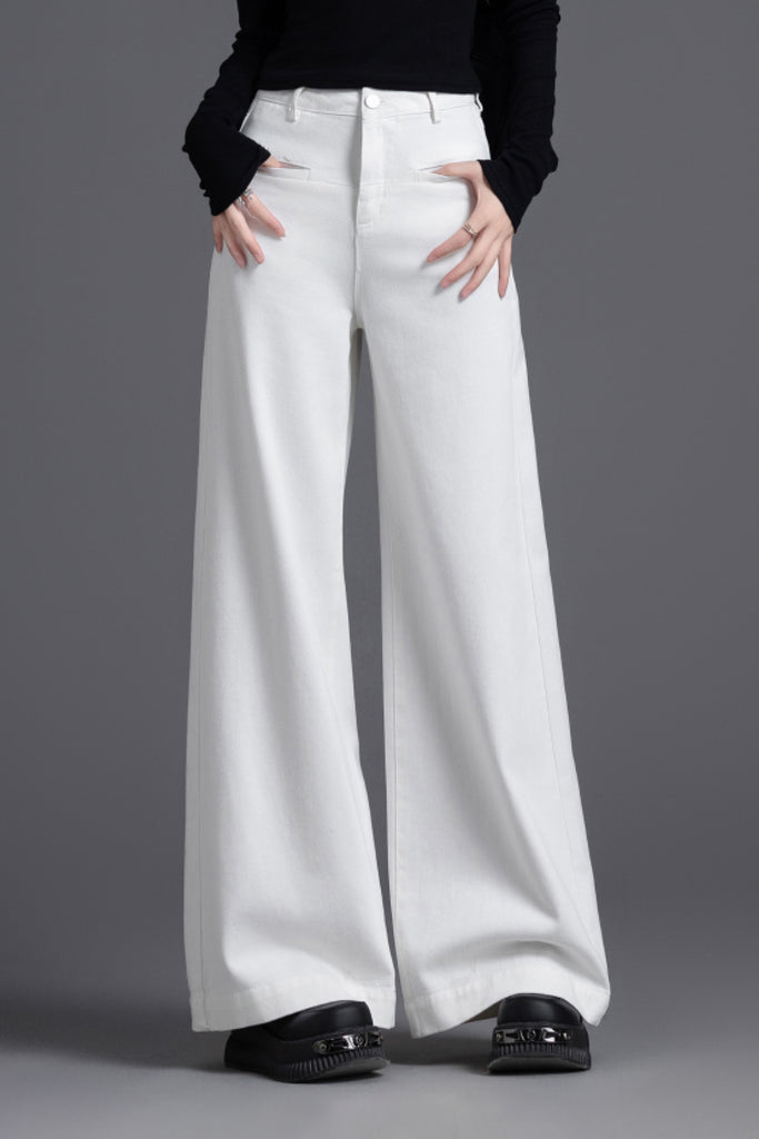 Super Baggy High-Waisted Wide-Leg Denim Jeans in Light Wash  Fibflx