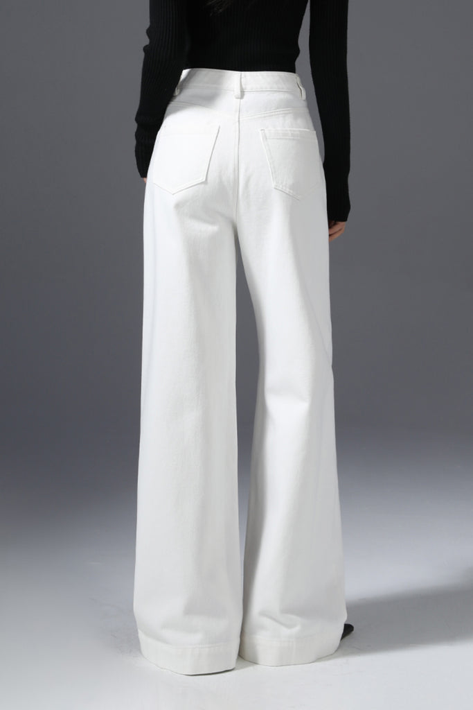 Super Baggy High-Waisted Wide-Leg Denim Jeans in Light Wash  Fibflx