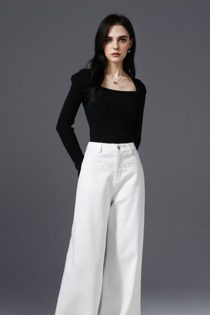 Super Baggy High-Waisted Wide-Leg Denim Jeans in Light Wash  Fibflx