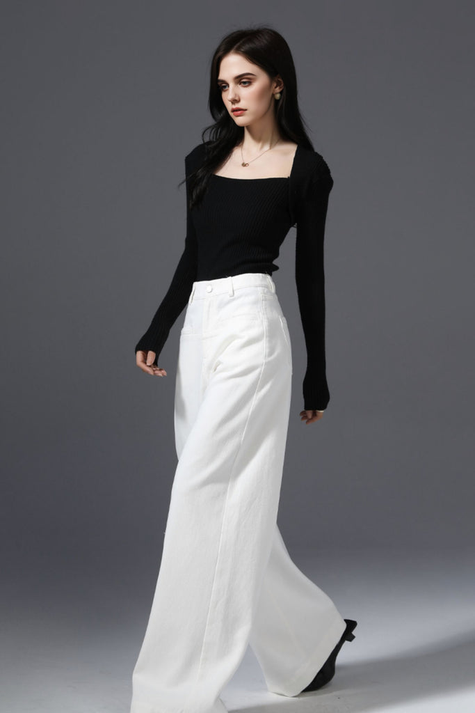 Super Baggy High-Waisted Wide-Leg Denim Jeans in Light Wash  Fibflx