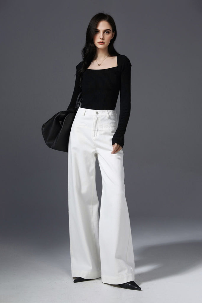 Super Baggy High-Waisted Wide-Leg Denim Jeans in Light Wash  Fibflx