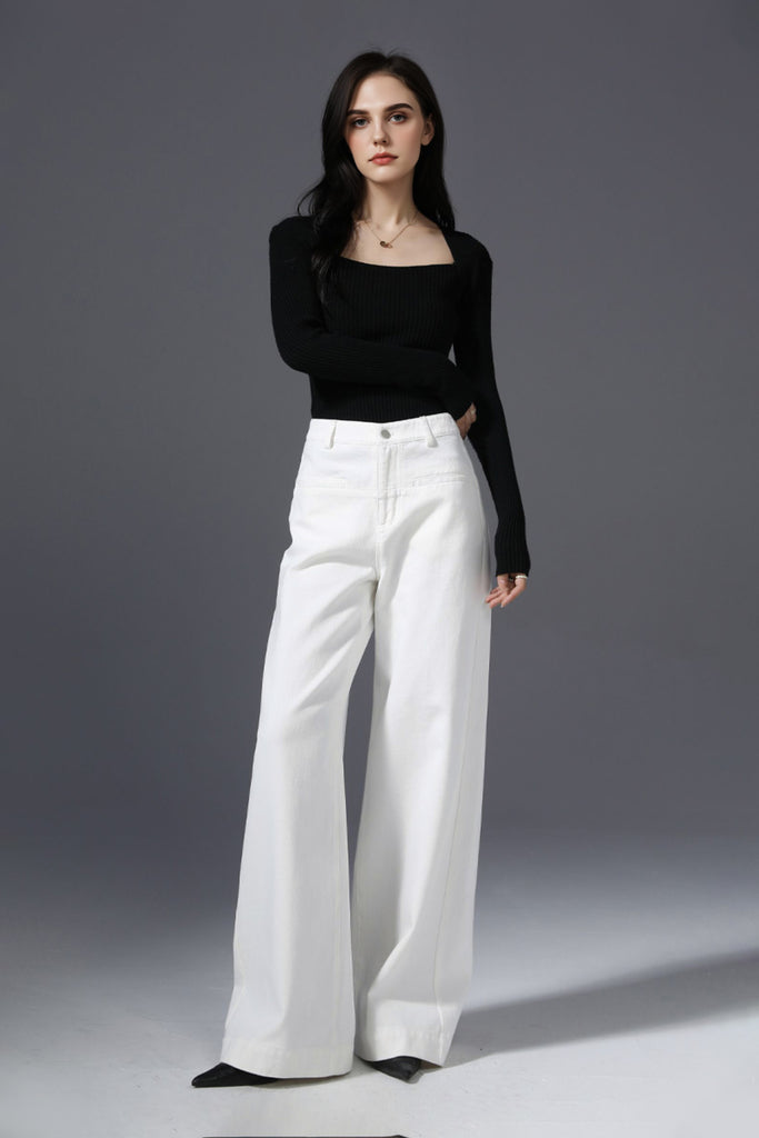 Super Baggy High-Waisted Wide-Leg Denim Jeans in Light Wash  Fibflx