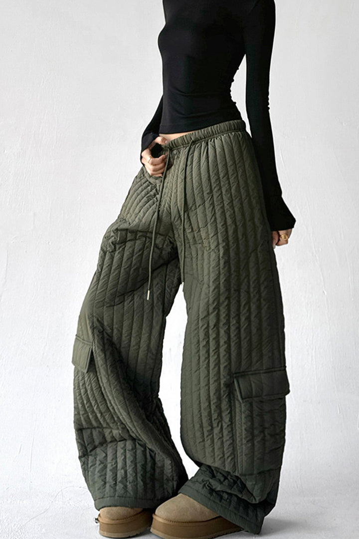 Super Baggy Quilted Insulated Cargo Pants  Fibflx