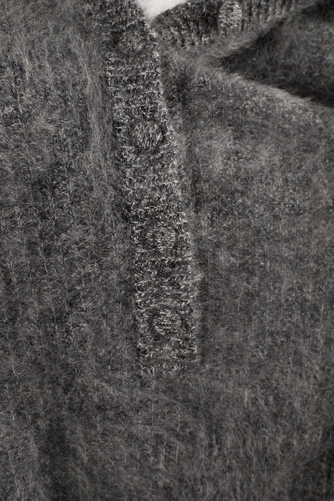 Supersoft Brushed Cashmere Marled Sweater Hoodie  Fibflx