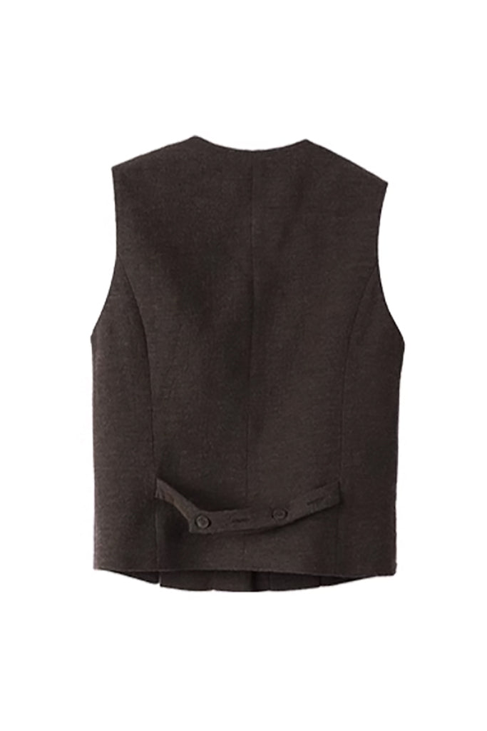 Tailored Cotton-Linen V-Neck Suit Vest  Fibflx