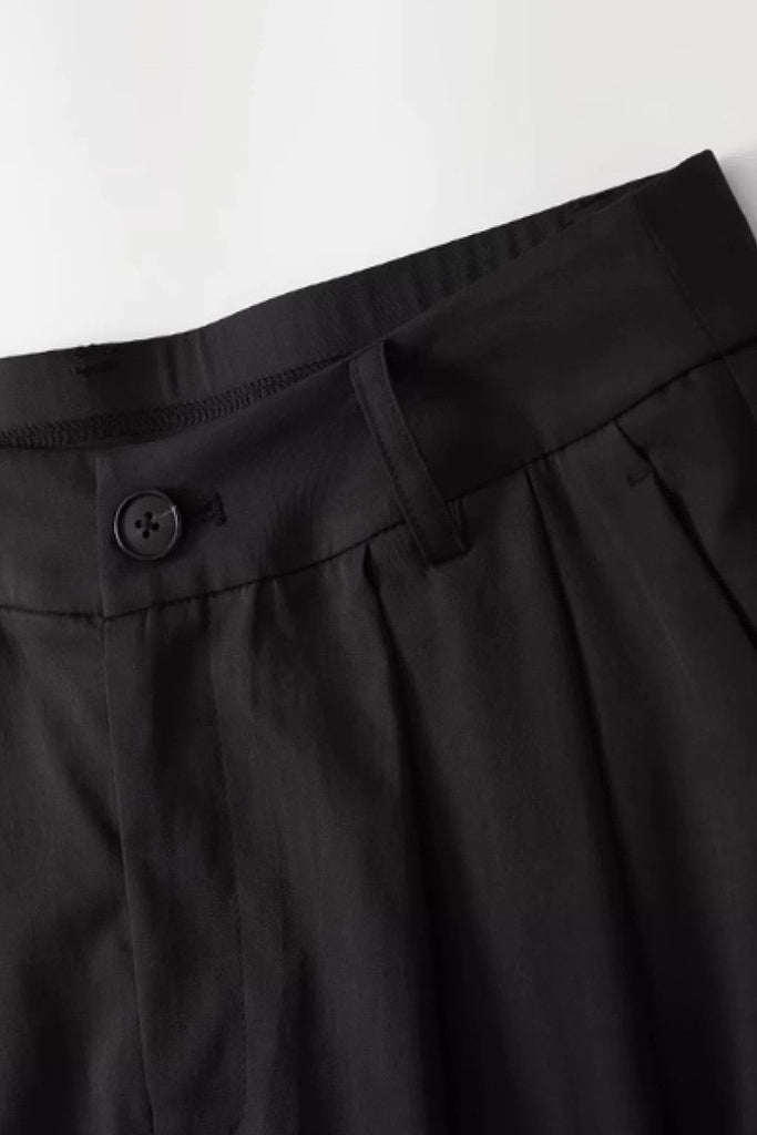 Tailored Cropped Pants with Front Pleats  Fibflx