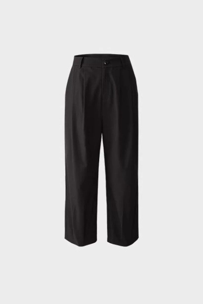 Tailored Cropped Pants with Front Pleats  Fibflx