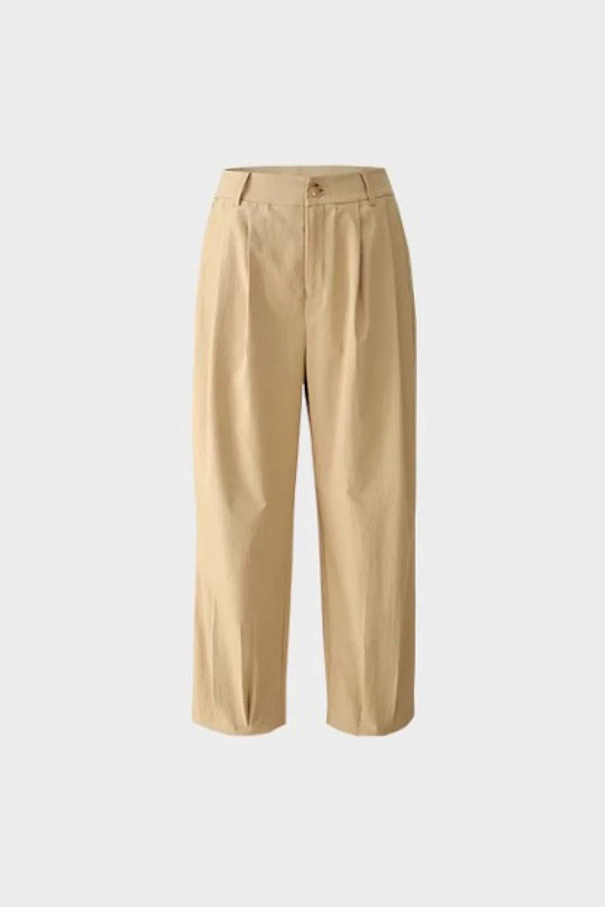 Tailored Cropped Pants with Front Pleats  Fibflx