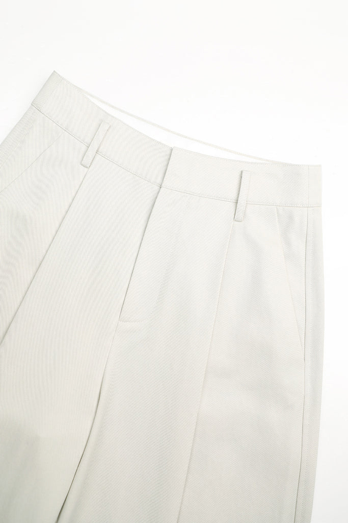 Tailored Wide-Leg Pleated Cropped Pants  Fibflx