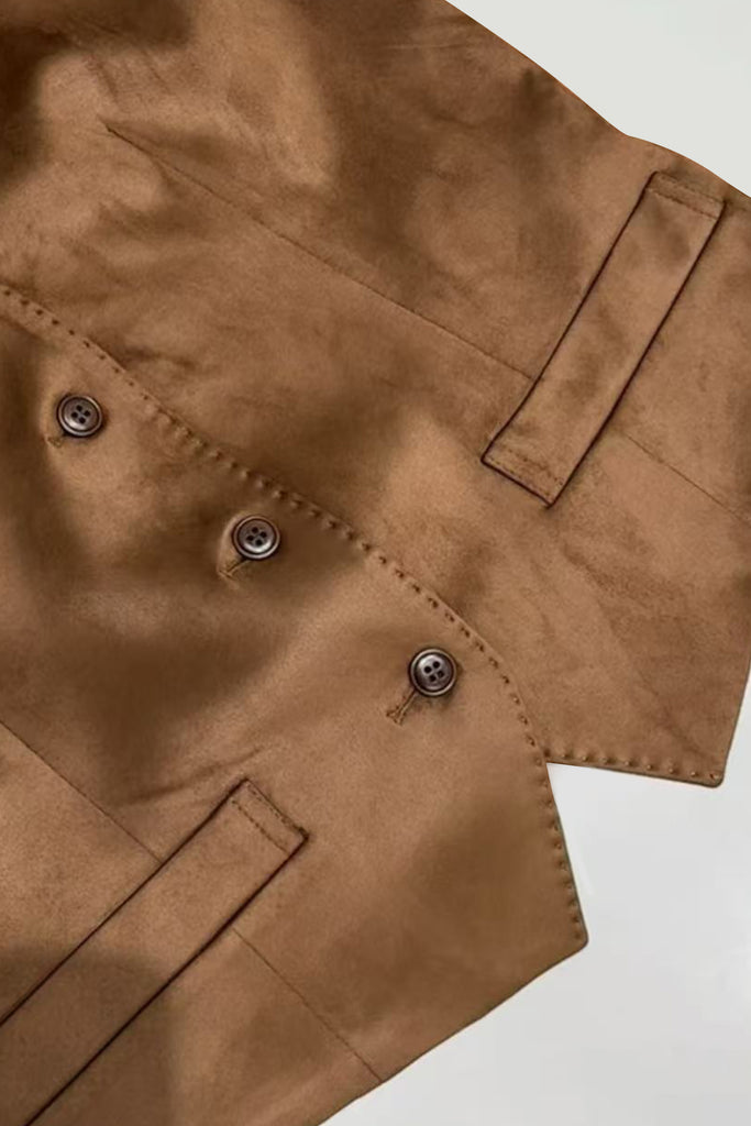 Tailred Suede V-Neck Vest  Fibflx