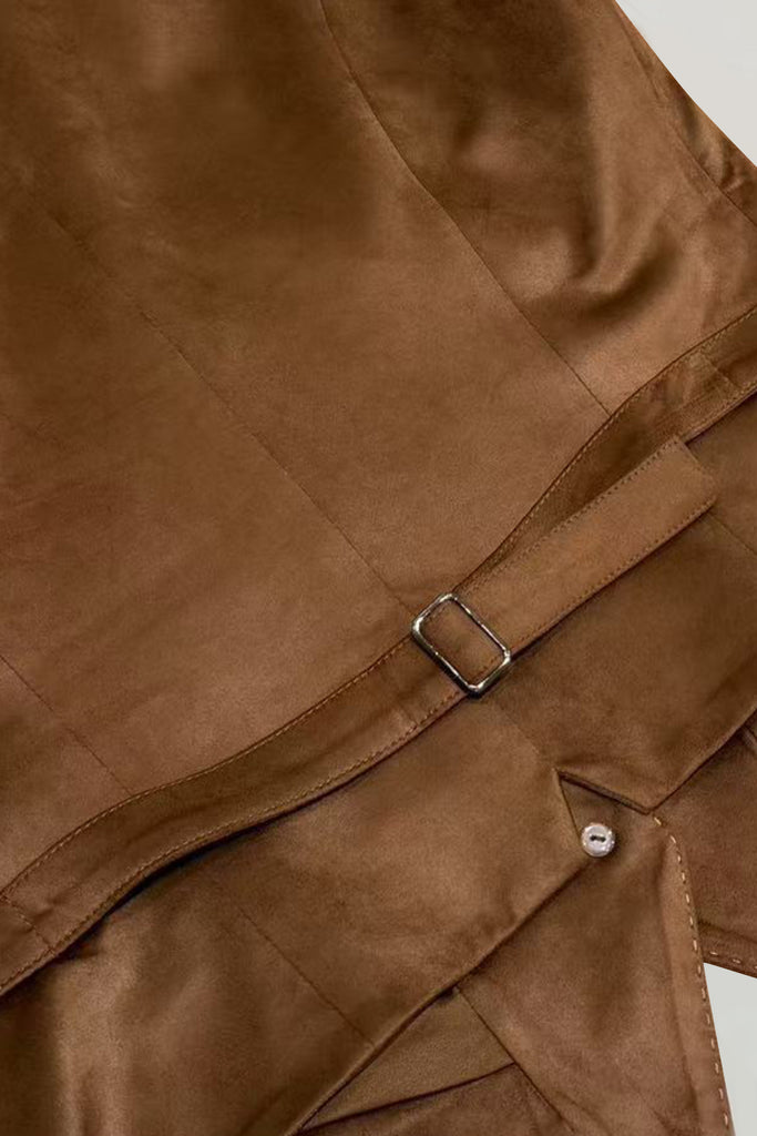 Tailred Suede V-Neck Vest  Fibflx