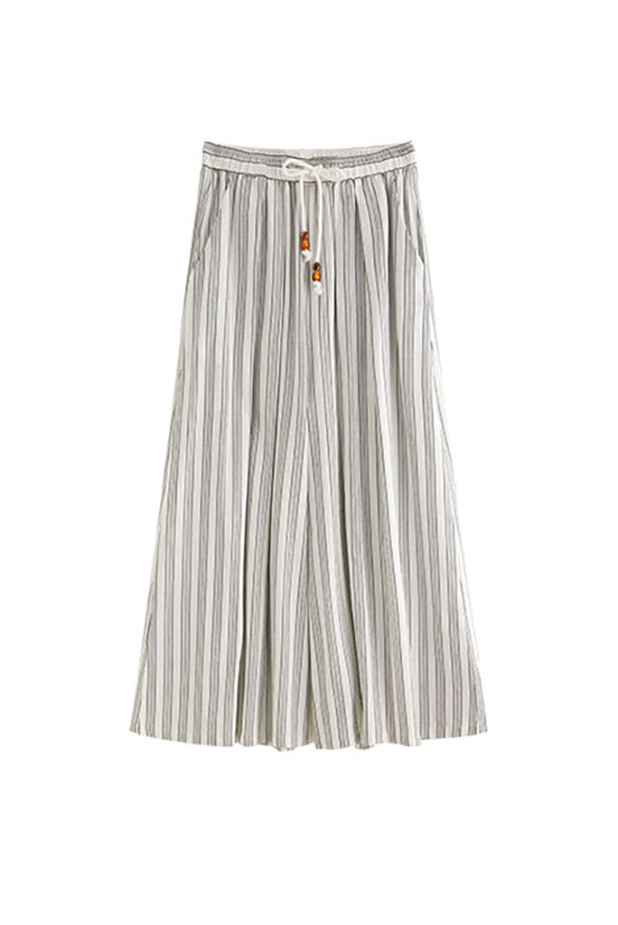 Textured Striped Wide-Leg Palazzo Pants  Fibflx