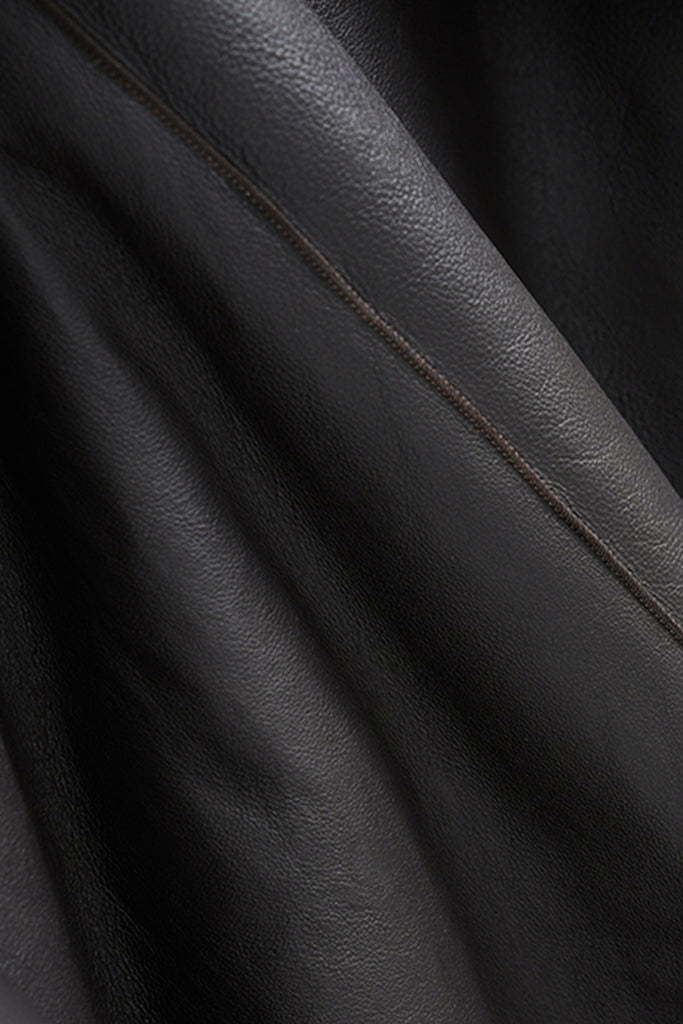 Toscana Shearling Spanish Sheepskin Bomber Jacket with Wool Knit Collar  Fibflx