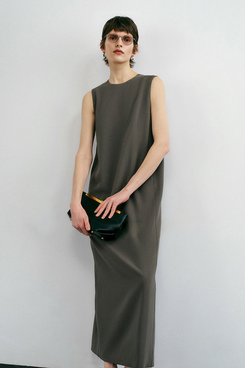 Sleeveless Triacetate Maxi Shift Dress | Summer Casual