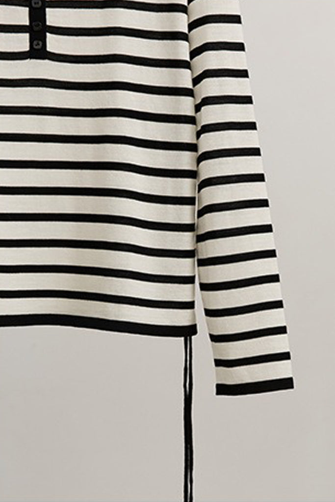 Ultra-Fine Merino Wool Striped Pullover Sweater  Fibflx