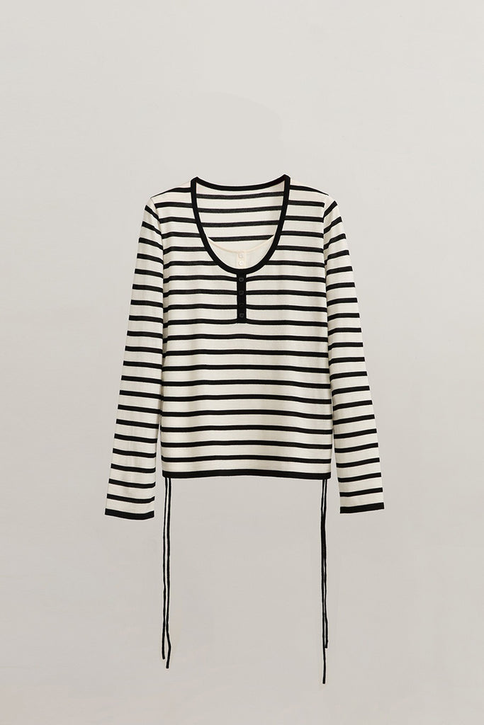Ultra-Fine Merino Wool Striped Pullover Sweater  Fibflx