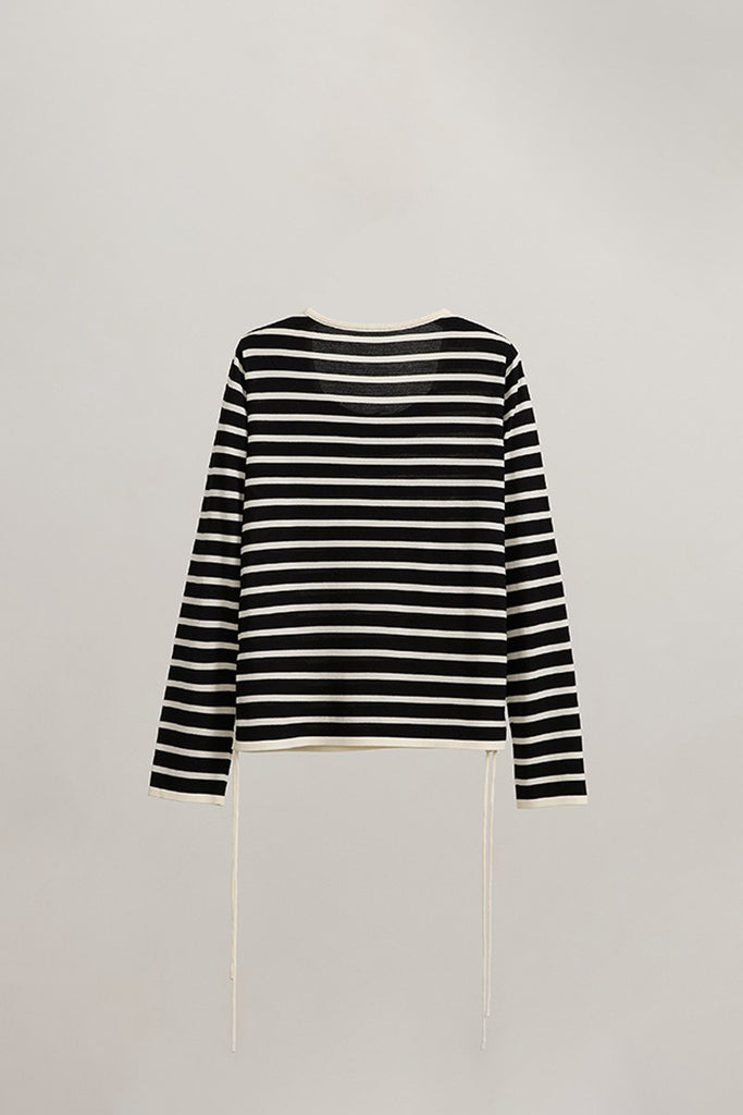 Ultra-Fine Merino Wool Striped Pullover Sweater  Fibflx