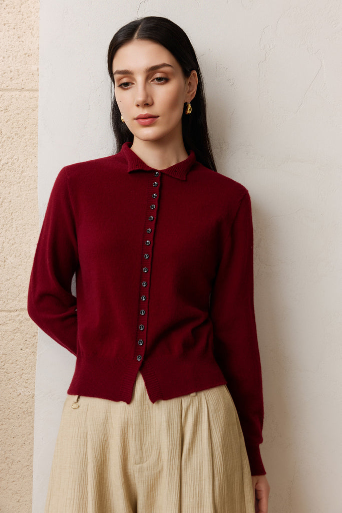 Ultra-Soft Cashmere Button-Up Cardigan  Fibflx