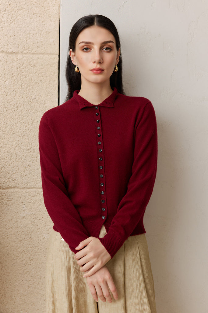 Ultra-Soft Cashmere Button-Up Cardigan  Fibflx