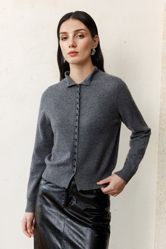 Ultra-Soft Cashmere Button-Up Cardigan  Fibflx